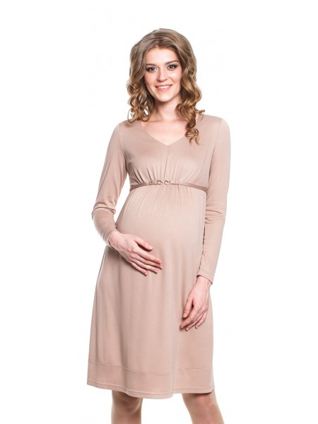 Платье бежевое для беременных 