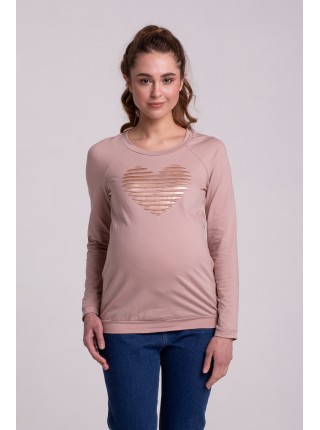 Блузка бежевая "сердце" для беременных