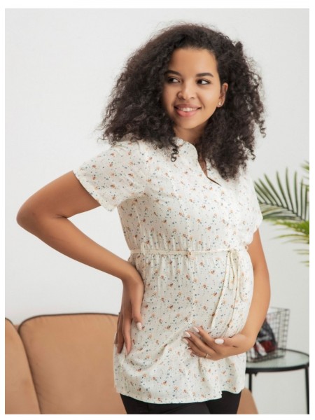 Рубашка белая для беременных и кормящих